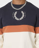 Fred Perry Colour Block Sweatshirt Ecru