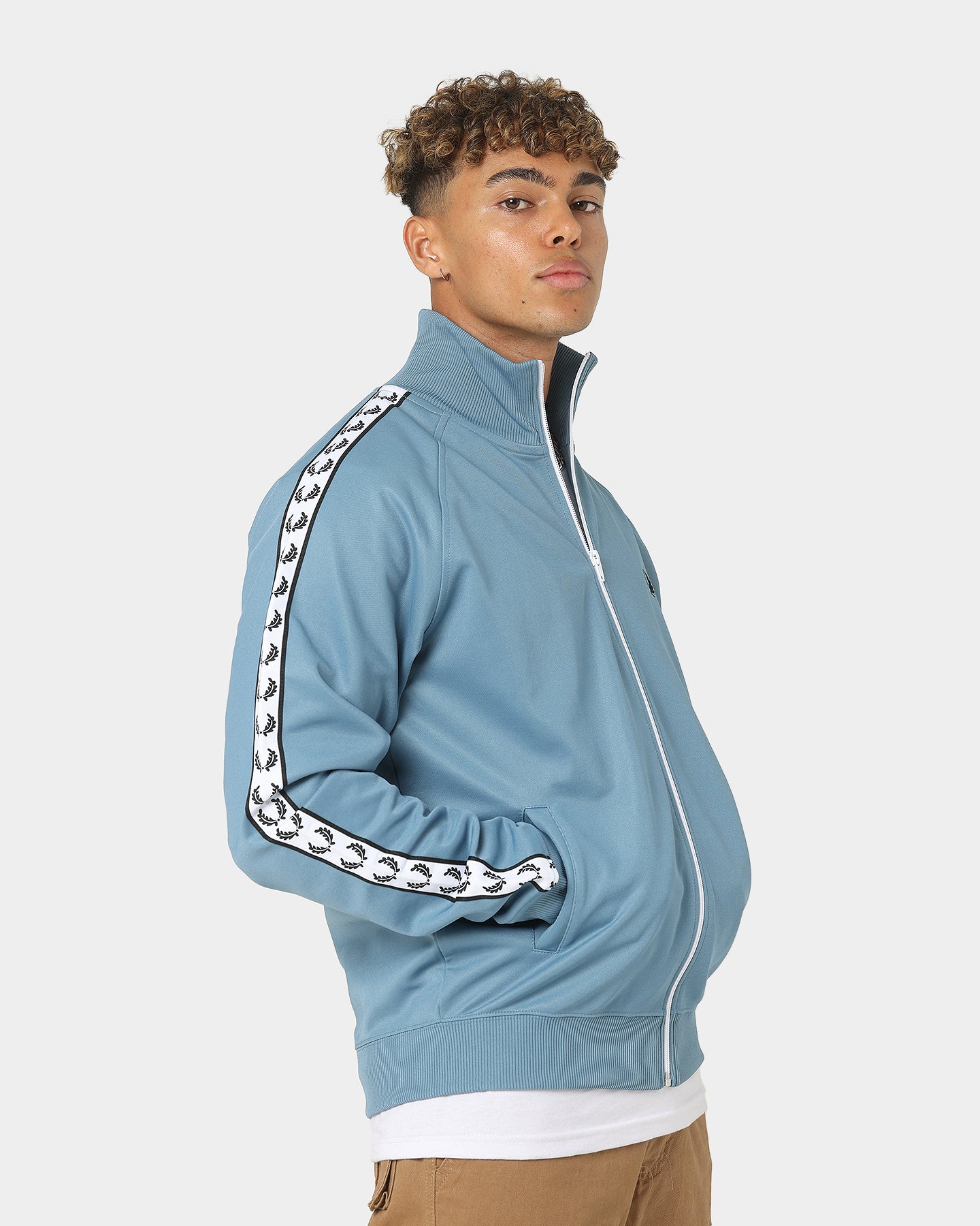 Fred Perry Taped Track Jacket Ash Blue | Culture Kings US