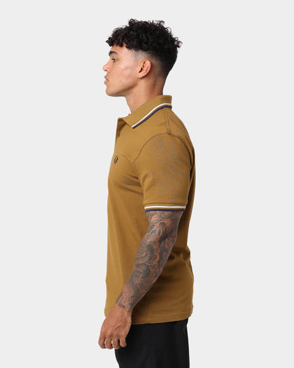 Fred Perry Twin Tipped Polo Shirt Dark Caramel