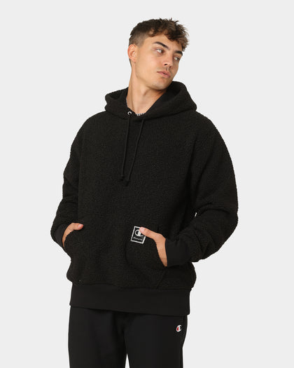 Champion Rib C Plush Hoodie Black