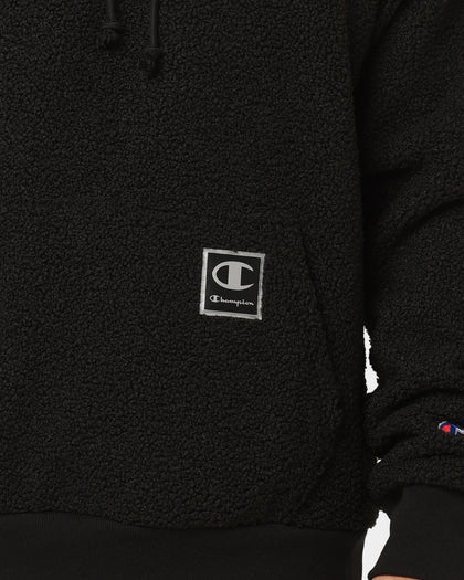 Champion Rib C Plush Hoodie Black