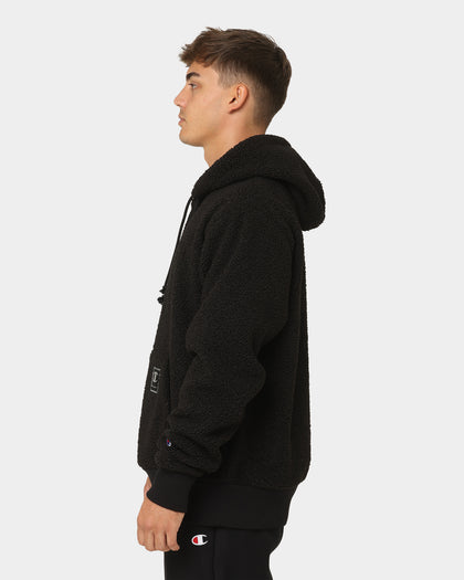 Champion Rib C Plush Hoodie Black