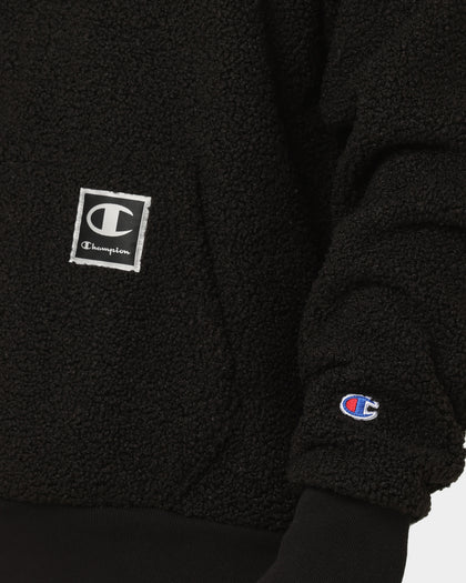 Champion Rib C Plush Hoodie Black