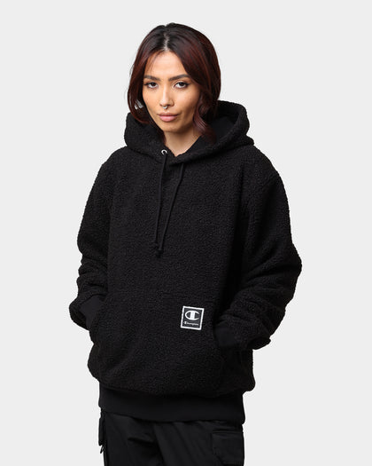 Champion Rib C Plush Hoodie Black