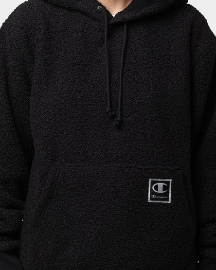 Champion Rib C Plush Hoodie Black