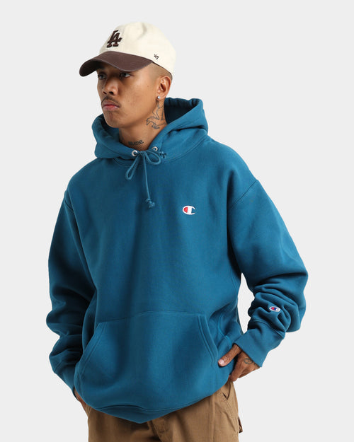 Champion Reverse Weave Small C Hoodie Fresh Teal