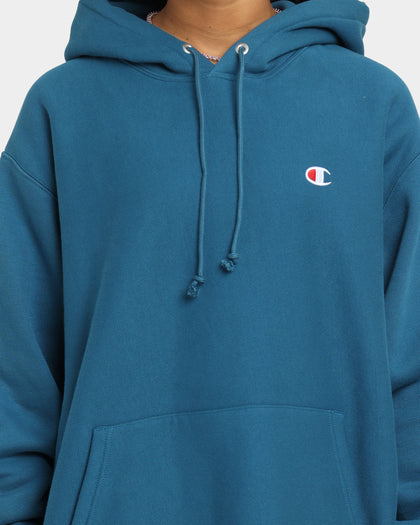 Champion Reverse Weave Small C Hoodie Fresh Teal