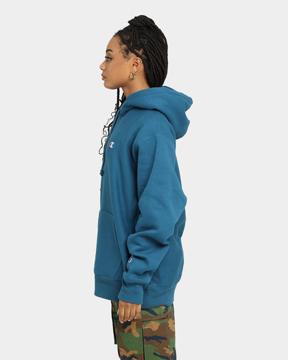 Champion Reverse Weave Small C Hoodie Fresh Teal