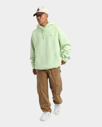 Champion Reverse Weave Small C Hoodie Mint To Green