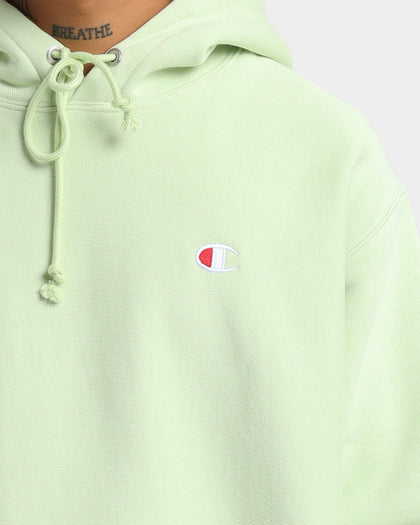 Champion Reverse Weave Small C Hoodie Mint To Green