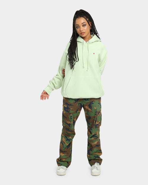 Champion Reverse Weave Small C Hoodie Mint To Green