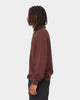 X Large Cable Knit Long Sleeve Polo Shirt Brown
