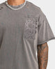 Loiter Utopia Raw T-Shirt Charcoal