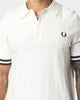 Fred Perry Tipping Texture Knitted Polo Ecru
