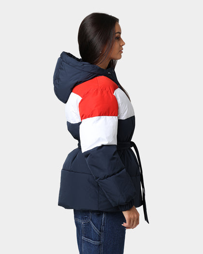 Tommy Jeans Belted Down Colour-Blocked Puffer Jacket Twilight Navy