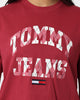 Tommy Jeans Women's Classic College Argyle T-Shirt Cranberry