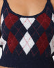 Tommy Jeans Cropped Argyle Cami Top Twilight Navy