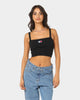 Tommy Jeans Women's Super Crop Badge Ribbed Cami Black