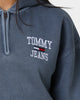 Tommy Jeans Super Cropped College Quarter-Zip Hoodie Lavender Grey