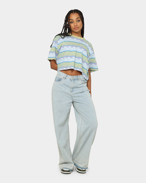 OBEY  Women's Dizzy Cropped T-Shirt	Aloe Multi