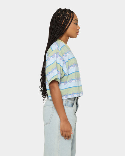 OBEY  Women's Dizzy Cropped T-Shirt	Aloe Multi