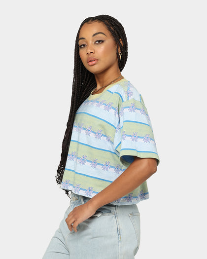 OBEY  Women's Dizzy Cropped T-Shirt	Aloe Multi