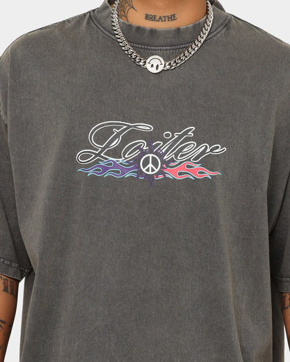 Loiter Forbidden Washed T-Shirt Charcoal