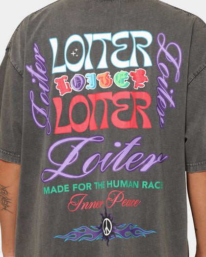 Loiter Forbidden Washed T-Shirt Charcoal