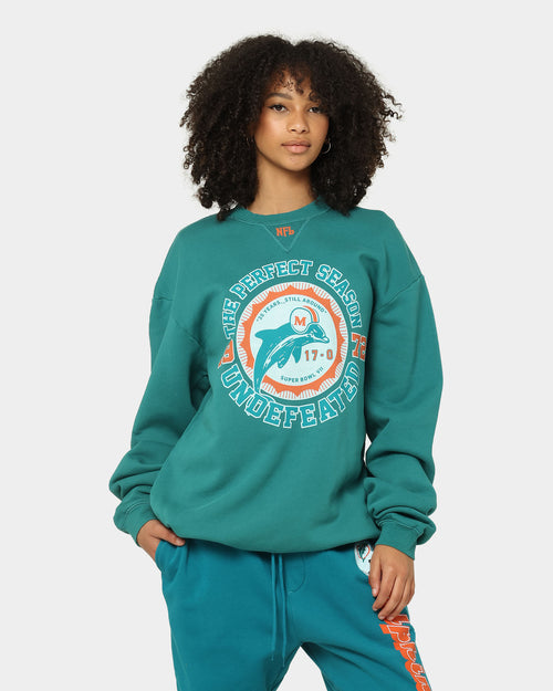 Mitchell & Ness Miami Dolphins Perfect Season Crewneck Faded Teal