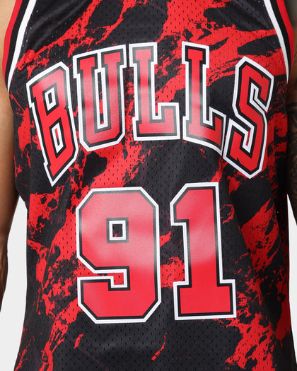 Mitchell & Ness Chicago Bulls Dennis Rodman #91 '95-'96 Marble Swingman Jersey Red