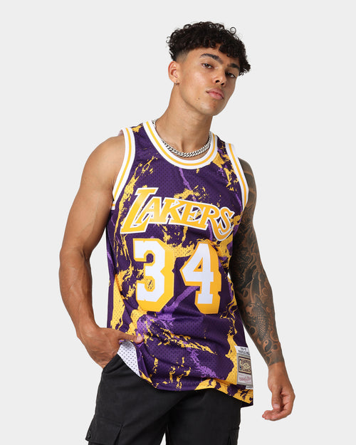 Mitchell & Ness Los Angeles Lakers Shaquille O'Neal #34 '96-'97 Marble Swingman Jersey Purple