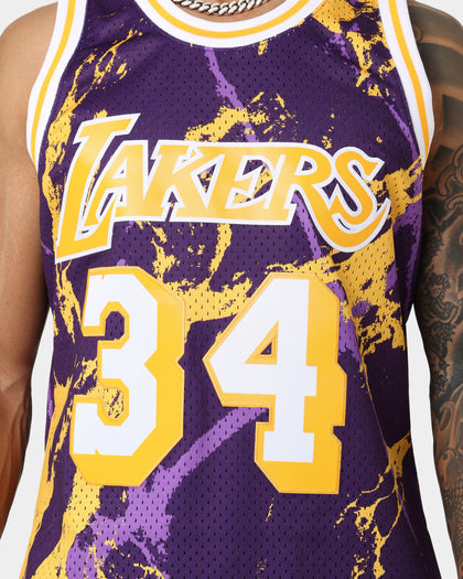 Mitchell & Ness Los Angeles Lakers Shaquille O'Neal #34 '96-'97 Marble Swingman Jersey Purple