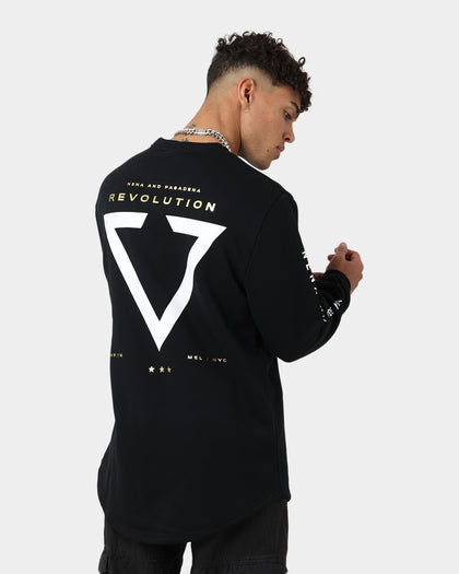 Nena and Pasadena Escape Dual Curved Sweater Jet Black