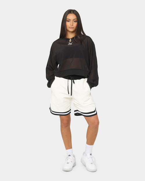 Puma Women's T7 Balloon Sleeve Mesh Crewneck Black