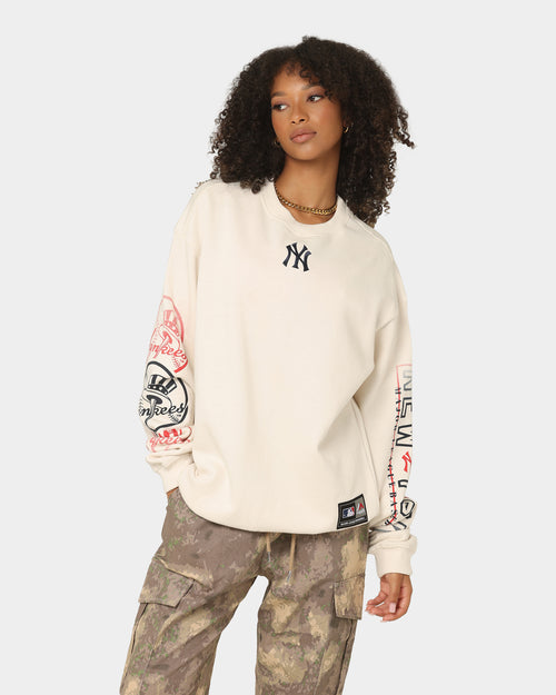 Majestic Athletic New York Yankees Graphic Fade Crewneck White Sand
