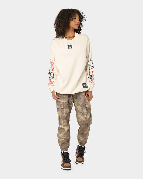 Majestic Athletic New York Yankees Graphic Fade Crewneck White Sand