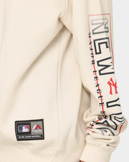 Majestic Athletic New York Yankees Graphic Fade Crewneck White Sand