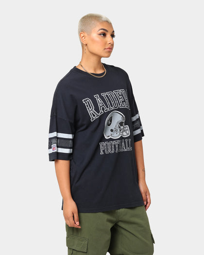 Majestic Athletic Las Vegas Raiders Stripe Vintage T-Shirt Faded Black