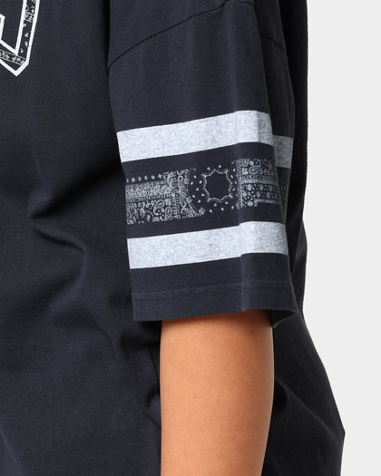 Majestic Athletic Las Vegas Raiders Stripe Vintage T-Shirt Faded Black