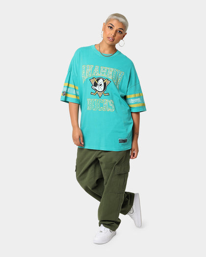 Majestic Athletic Anaheim Ducks Paisley Stripe Vintage T-Shirt Faded Teal