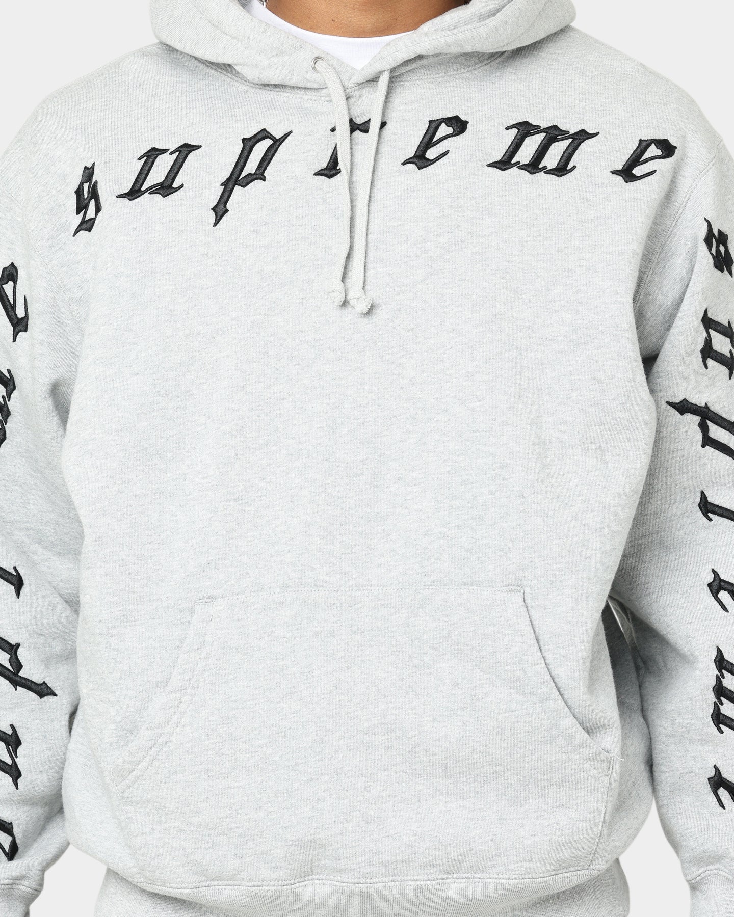 スケートボード Supreme RaisedHandstyle HoodedSweatshirt Supreme Raised Embroidery Hooded Sweatshirt Heather Grey | Culture