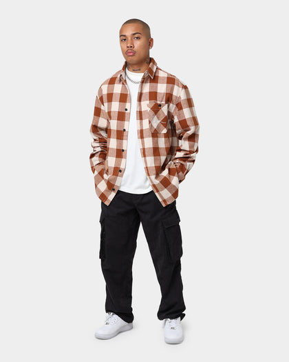 Karl Kani Chest Signature Flannel Shirt Cognac