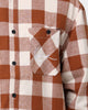 Karl Kani Chest Signature Flannel Shirt Cognac