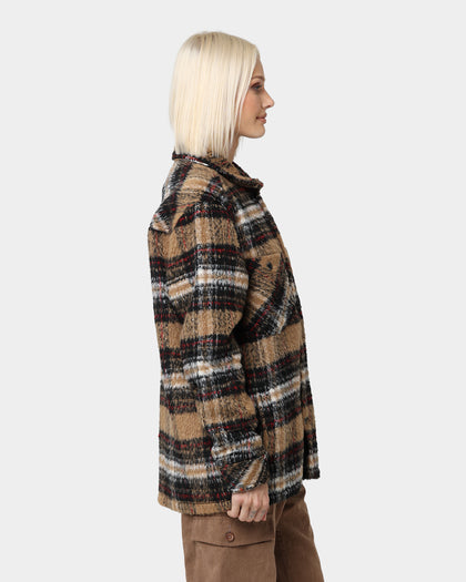 Karl Kani Chest Signature Wool Blend Jacket Sand