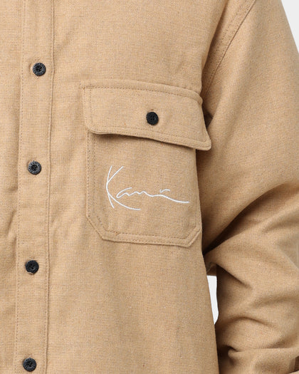 Karl Kani Chest Signature Wool Blend Shirt Sand