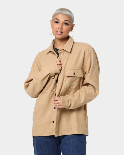 Karl Kani Chest Signature Wool Blend Shirt Sand