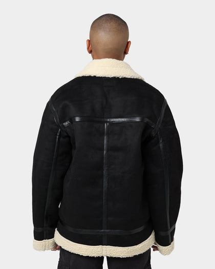 Karl Kani Retro Faux Shearling Jacket Black