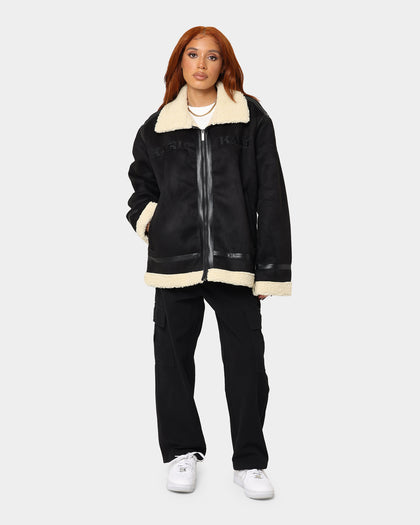 Karl Kani Retro Faux Shearling Jacket Black