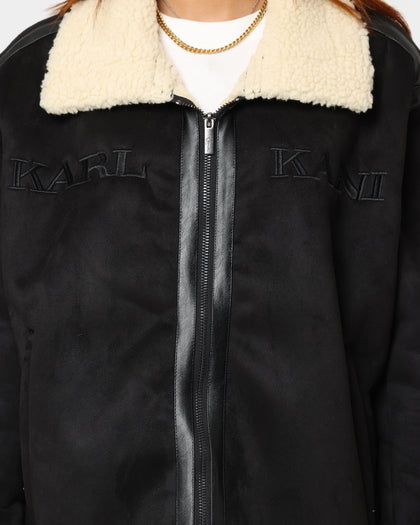 Karl Kani Retro Faux Shearling Jacket Black