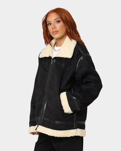 Karl Kani Retro Faux Shearling Jacket Black